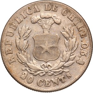 Chile 20 Centavos 1879 Silver