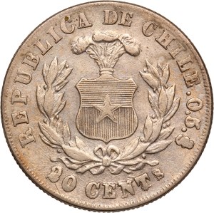 Chile 20 Centavos 1879 Silver