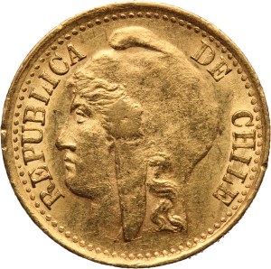 Chile 5 Pesos 1896 So Rare Gold