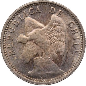 Chile 10 Centavos 1896 So Silver