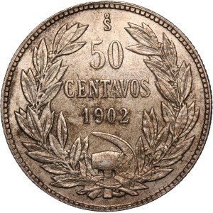 Chile 50 Centavos 1902 Silver