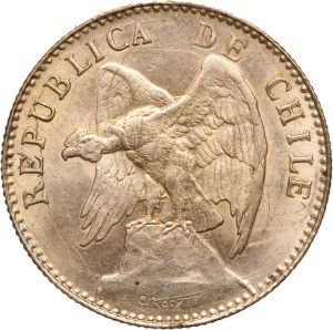 Chile 20 Centavos 1920 So Silver