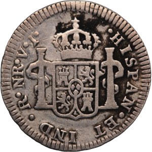 Colombia 1/2 Real 1773 NR VJ Rare, Repaired Silver