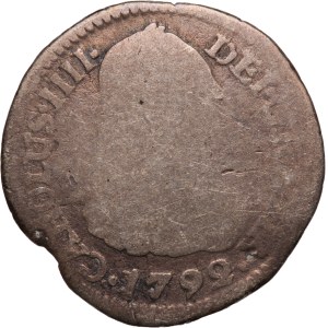 Colombia 1/2 Real 1792 NR JJ Silver