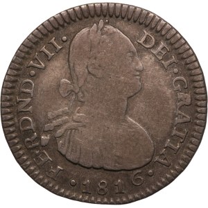Colombia 1 Real 1816 FJ Rare Silver