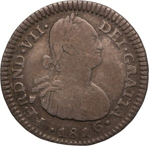 Colombia 1 Real 1816 FJ Rare Silver
