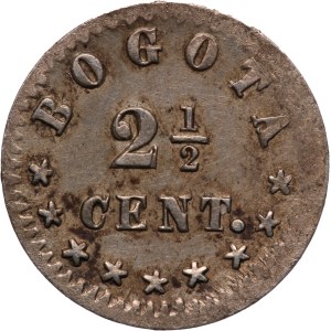 Colombia 2 1/2 Centavos 1876 Silver