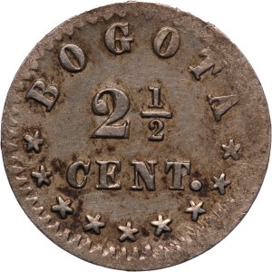 Colombia 2 1/2 Centavos 1876 Silver