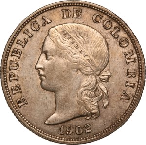 Colombia 50 Centavos 1902 Silver