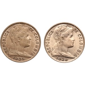 Colombia Lot of 2 Coins (1935-1938)