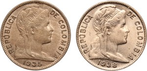 Colombia Lot of 2 Coins (1935-1938)