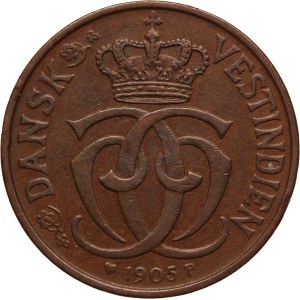 Danish West Indies 1 Cent 1905 P 5 Bit