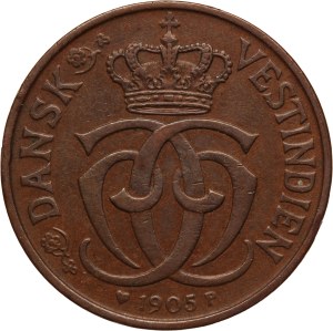 Danish West Indies 1 Cent 1905 P 5 Bit