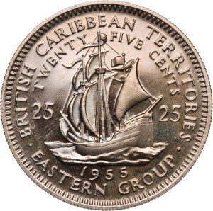East Caribbean States 25 Cents 1955 Rare