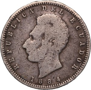 Ecuador 1/2 Sucre 1884 Silver