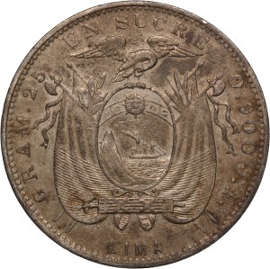 Ecuador 1 Sucre 1897 LIMA Silver