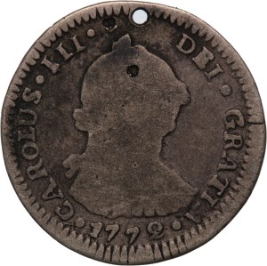 Guatemala 1 Real 1772 GP Holed Silver