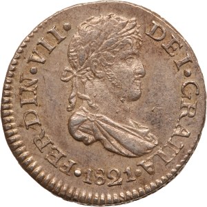 Guatemala 1/2 Real 1821 NG M Silver