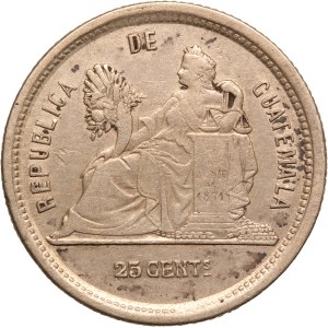 Guatemala 25 Centavos 1889 Silver