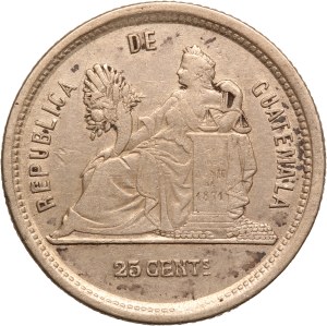 Guatemala 25 Centavos 1889 Silver