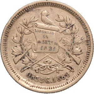 Guatemala 25 Centavos 1889 Silver