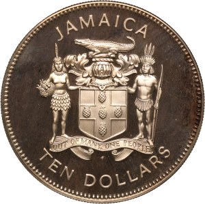 Jamaica 10 Dollars 1979 FM Silver