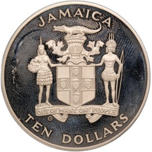 Jamaica 10 Dollars 1984 CHI Silver