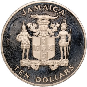 Jamaica 10 Dollars 1984 CHI Silver