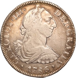 Mexico 8 Reales 1786 FM Rare, Mint Error Silver
