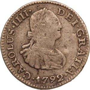 Mexico 1/2 Real 1792 FM Silver