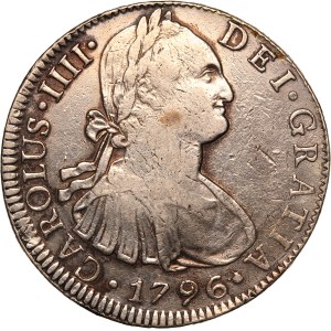 Mexico 8 Reales 1796 FM Overdate Silver
