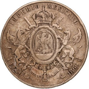 Mexico 1 Peso 1866 Mo Silver