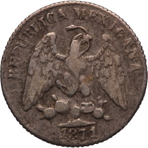 Mexico 5 Centavos 1871 Cn P Rare Silver