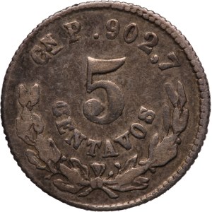 Mexico 5 Centavos 1871 Cn P Rare Silver