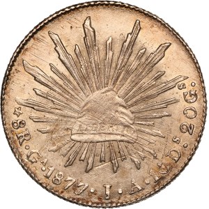 Mexico 8 Reales 1877 Ga JA Silver