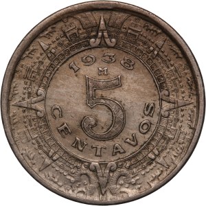 Mexico 5 Centavos 1938 M Key Date