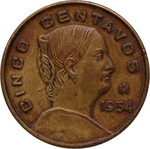 Mexico 5 Centavos 1954 Mo Rare