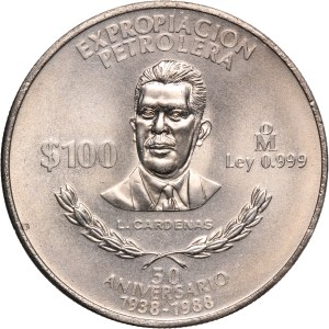 Mexico 100 Pesos 1988 Mo Silver