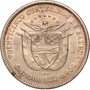 Panama 25 Centesimos 1904 Silver