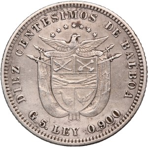 Panama 10 Centesimos 1904 Silver