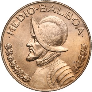 Panama 1/2 Balboa 1930 Silver