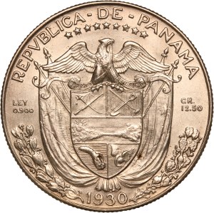 Panama 1/2 Balboa 1930 Silver