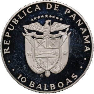Panama 10 Balboas 1982 Silver