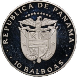 Panama 10 Balboas 1982 Silver