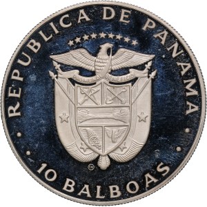 Panama 10 Balboas 1982 Silver