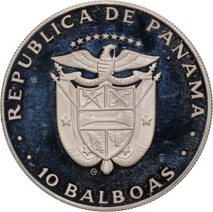 Panama 10 Balboas 1982 Silver