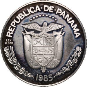 Panama 1 Balboa 1985 FM Rare Silver
