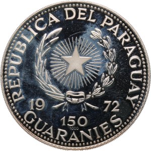 Paraguay 150 Guaranies 1972 Silver