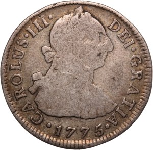 Peru 2 Reales 1775 MJ Silver