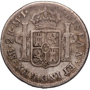 Peru 2 Reales 1775 MJ Silver